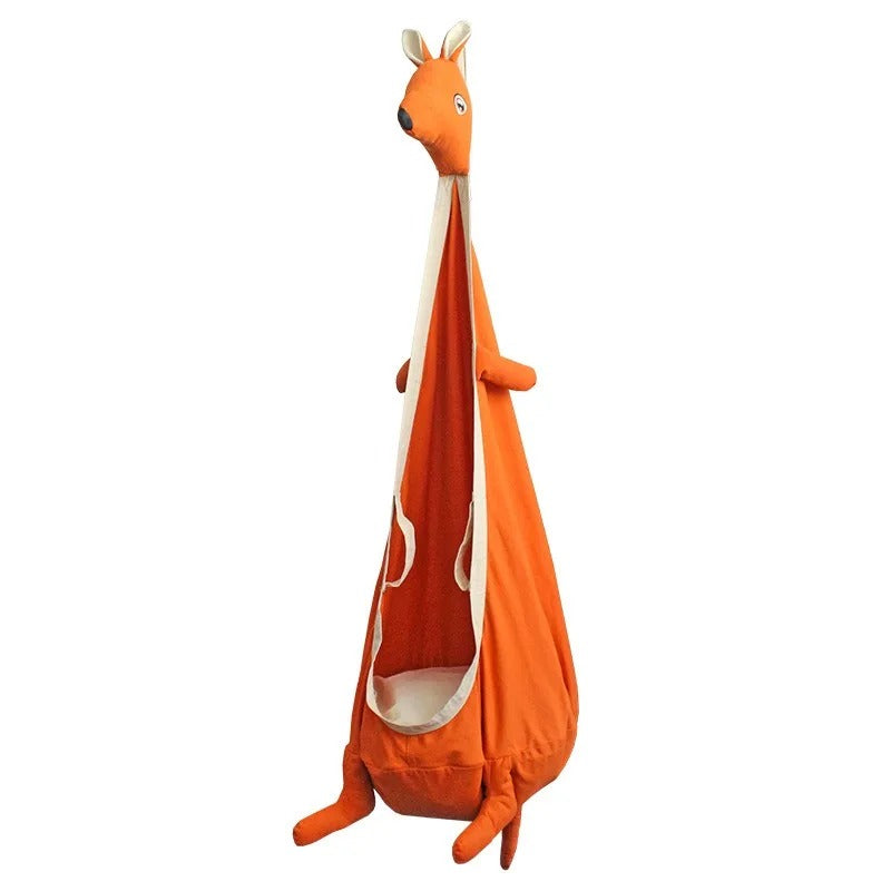 Balançoire Enfant Suspendue – Forme Kangourou – Toile Résistante – Intérieur / Extérieur – Avec Kit de Fixation