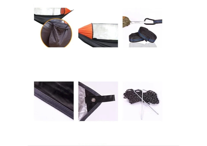 Hamac de Camping Double 290×140 cm – Avec Moustiquaire & Bâche Imperméable – Nylon 210T – Charge 250 kg