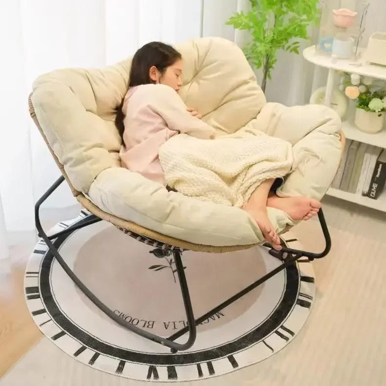 Chaise à Bascule Inclinable – Fauteuil de Détente Type Canapé Paresseux – Intérieur – Pour Salon ou Balcon