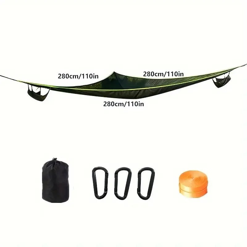 Hamac de Camping 1 Place – Léger et Pliable – Avec Kit de Fixation – Charge max. 150 kg