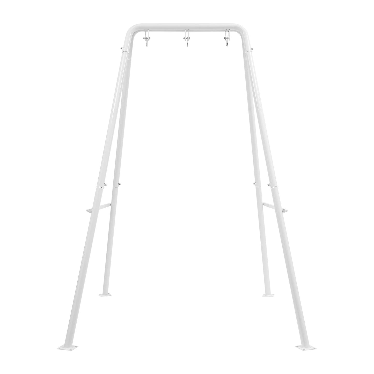 Support au Sol pour Chaise Suspendue – Structure Triangulaire – Fer Thermolaqué – Intérieur / Extérieur – Blanc