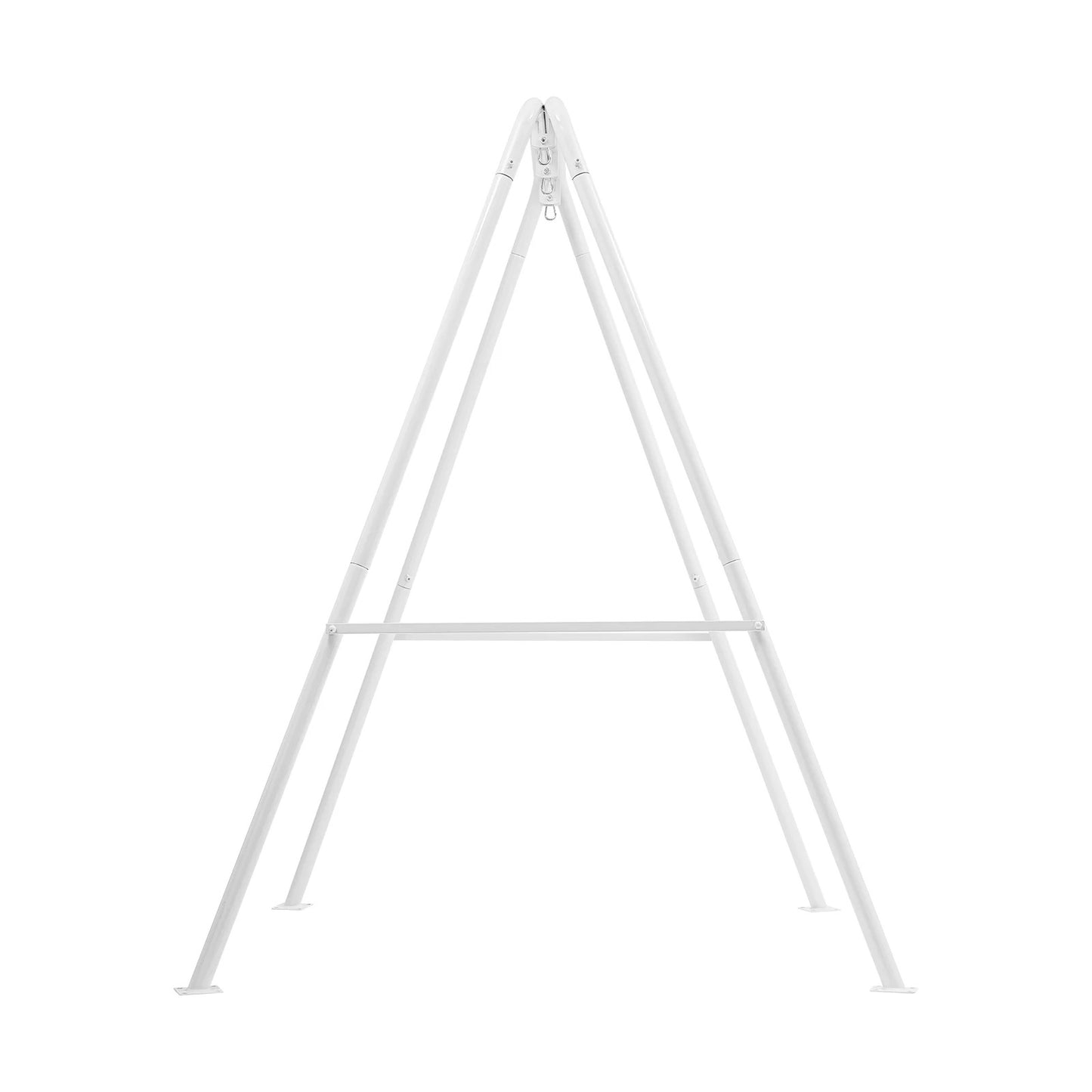 Support au Sol pour Chaise Suspendue – Structure Triangulaire – Fer Thermolaqué – Intérieur / Extérieur – Blanc