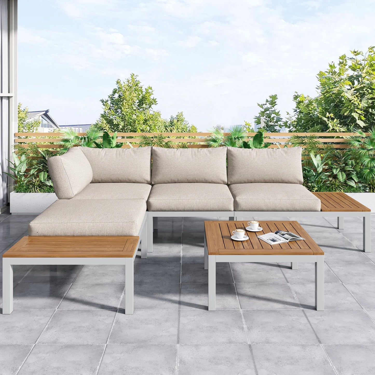 Garden sofa set with table