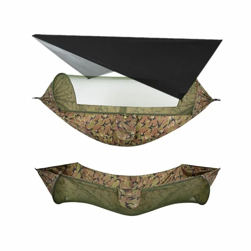 Hamac de Camping Double 290×140 cm – Avec Moustiquaire & Bâche Imperméable – Nylon 210T – Charge 250 kg