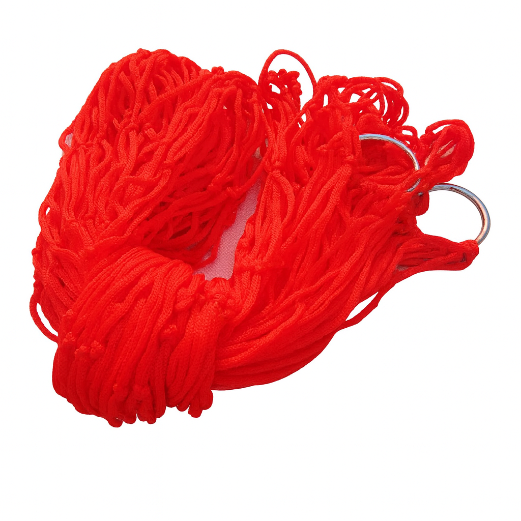 Hamac Léger de Camping – Nylon Tissé – Simple ou Double Maille – Avec Filet & Sangles – Extérieur / Pliable
