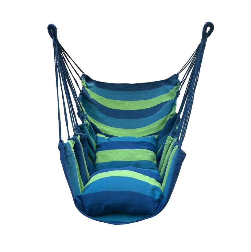 Chaise Hamac Suspendue en Tissu – 1 Place-150 kg – Pliable avec Sac de Rangement – Intérieur/Extérieur
