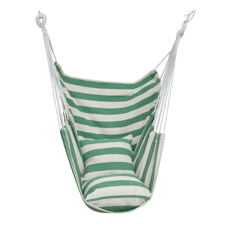 Chaise Hamac Suspendue en Tissu – 1 Place-150 kg – Pliable avec Sac de Rangement – Intérieur/Extérieur