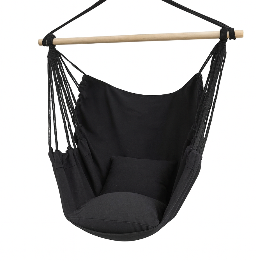 Chaise Hamac Suspendue en Tissu – 1 Place-150 kg – Pliable avec Sac de Rangement – Intérieur/Extérieur