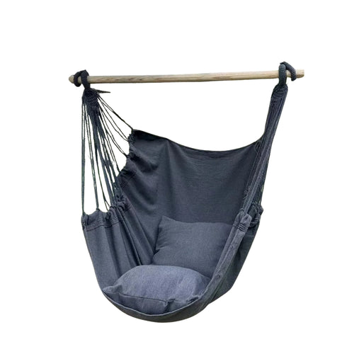 Chaise Hamac Suspendue en Tissu – 1 Place – Intérieur / Extérieur – Léger et Pliable – À Fixer