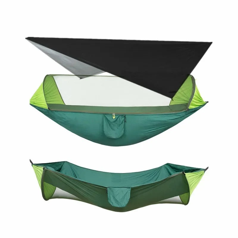 Hamac de Camping Double 290×140 cm – Avec Moustiquaire & Bâche Imperméable – Nylon 210T – Charge 250 kg