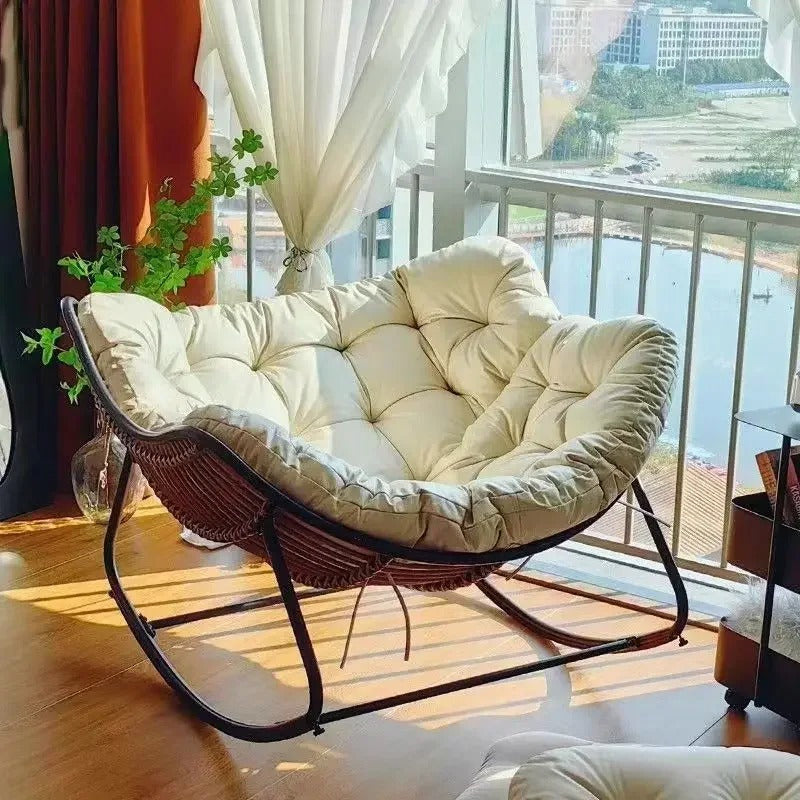 Chaise à Bascule Inclinable – Fauteuil de Détente Type Canapé Paresseux – Intérieur – Pour Salon ou Balcon