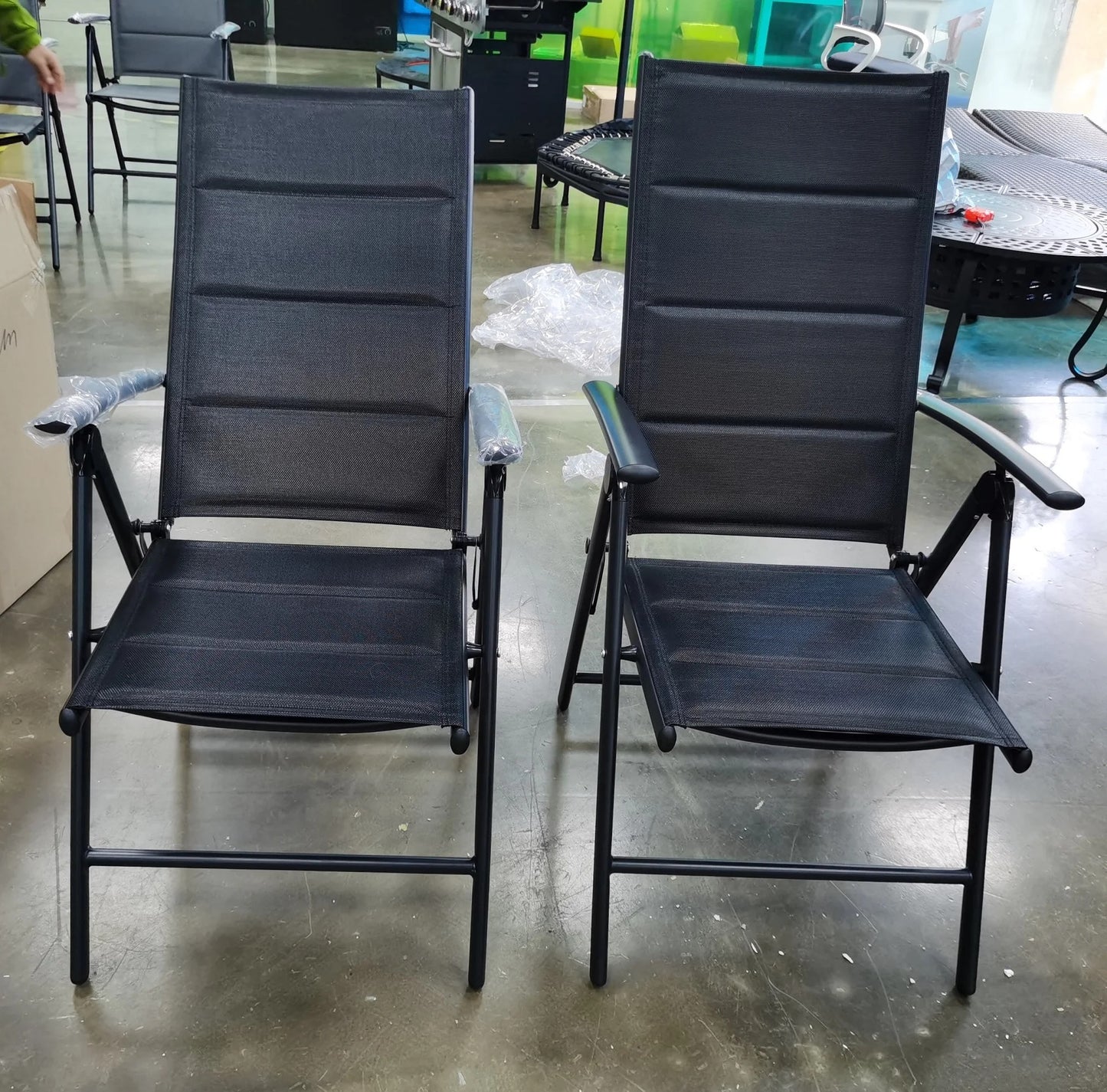Chaise Pliante de Jardin – Aluminium & Tissu Teslin – Dossier Réglable 7 Positions – Extérieur – 120 kg