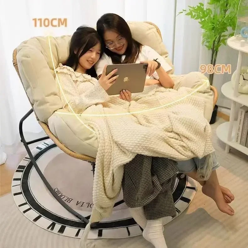 Chaise à Bascule Inclinable – Fauteuil de Détente Type Canapé Paresseux – Intérieur – Pour Salon ou Balcon