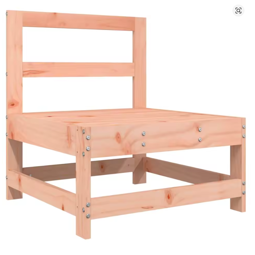 Salon de Jardin 6 Pièces Modulable – Bois de Sapin Douglas Brut – Sans Coussins – Extérieur