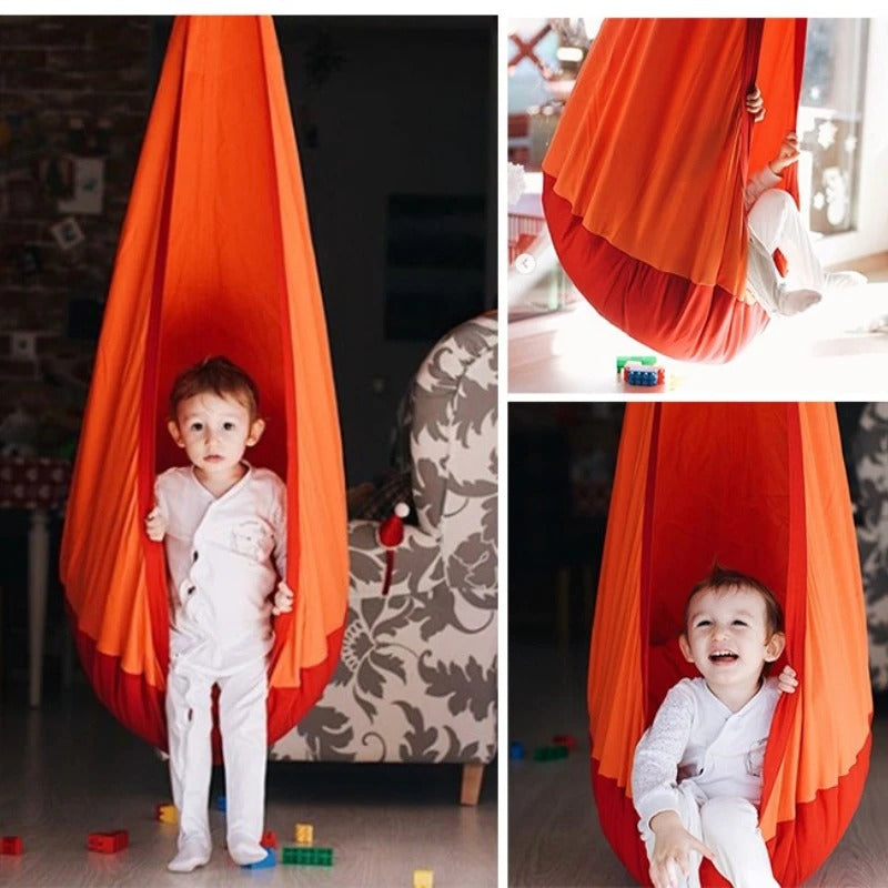Balançoire Enfant Suspendue – Forme Kangourou – Toile Résistante – Intérieur / Extérieur – Avec Kit de Fixation