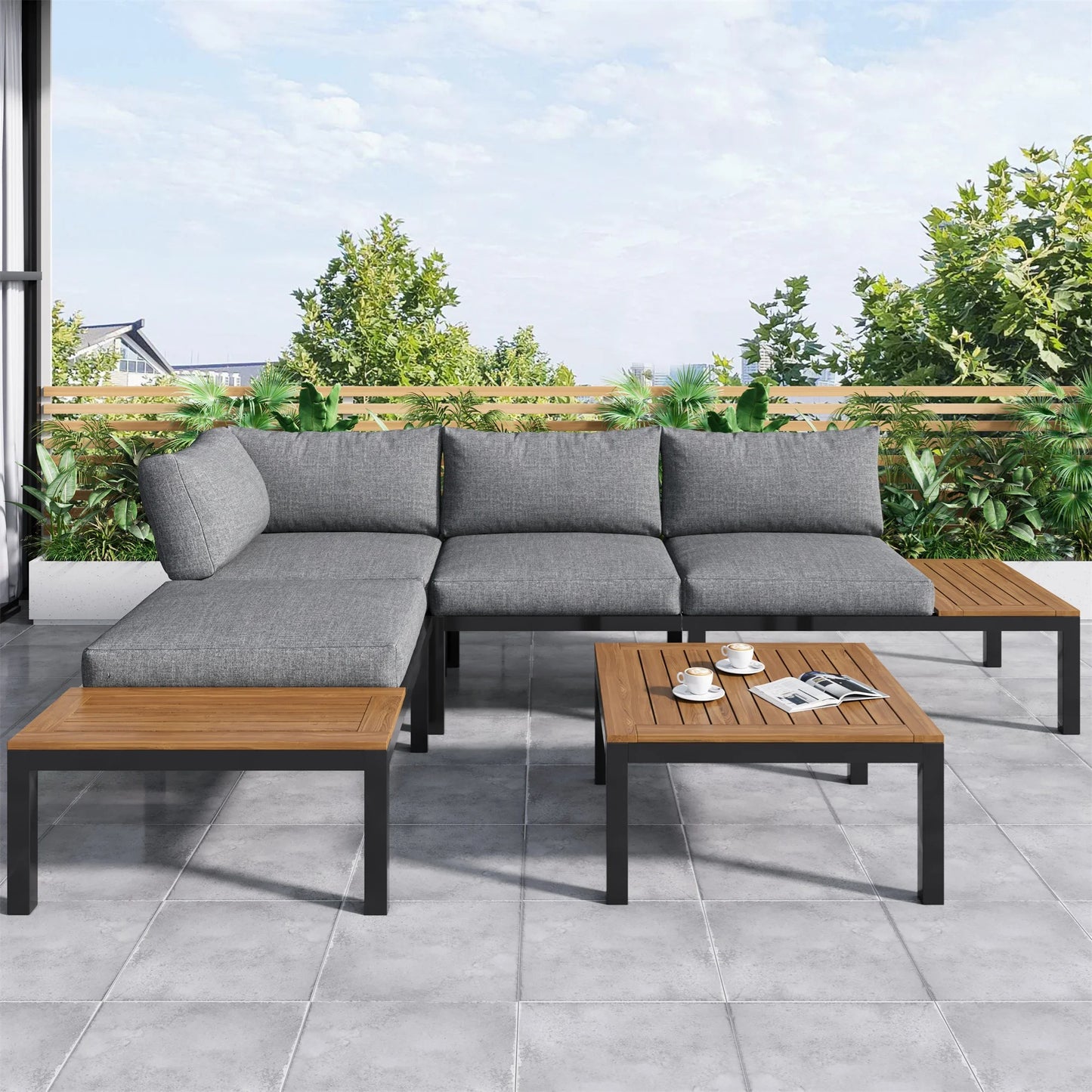 Garden sofa set with table