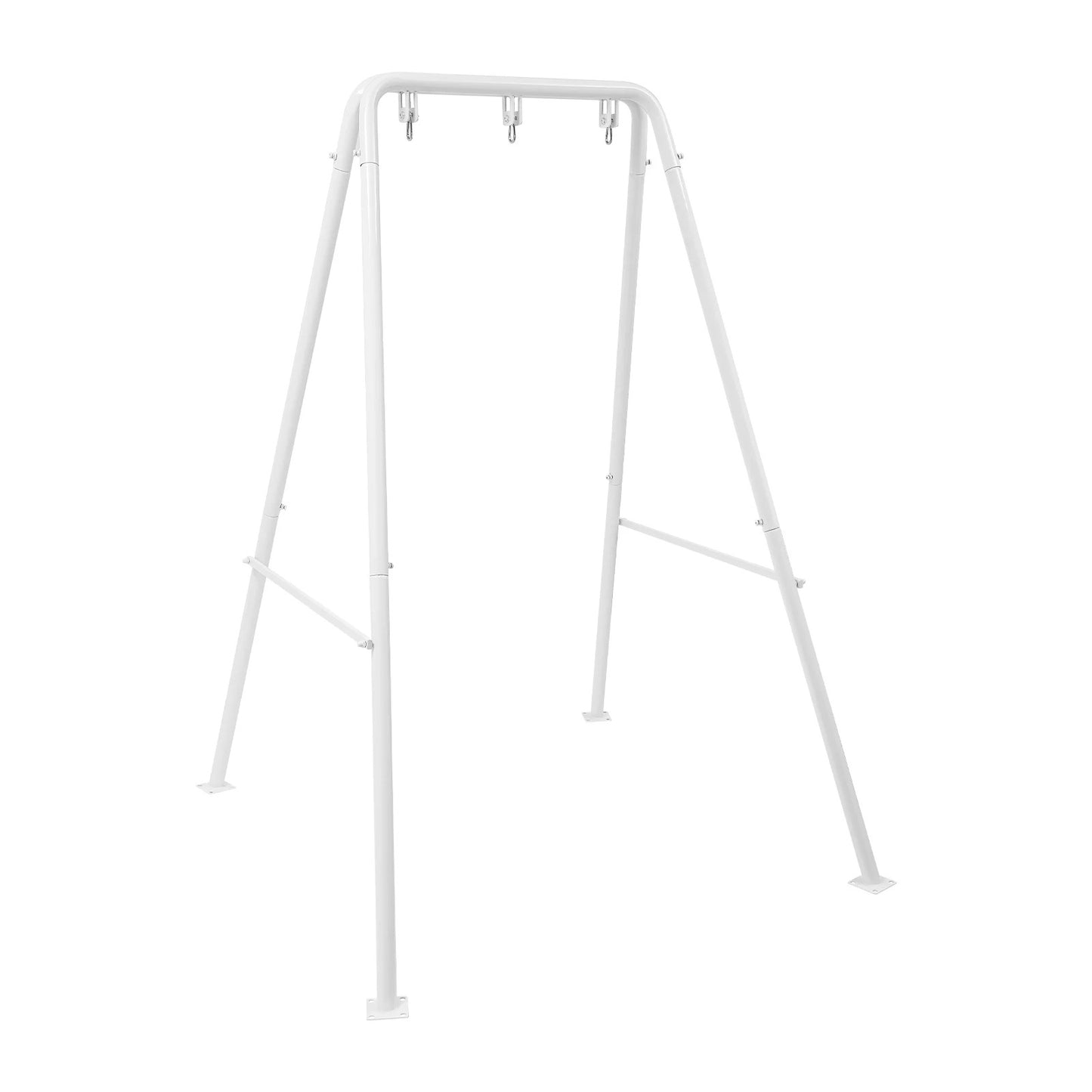 Support au Sol pour Chaise Suspendue – Structure Triangulaire – Fer Thermolaqué – Intérieur / Extérieur – Blanc