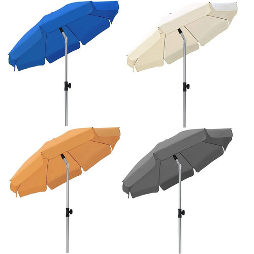 Parasol Droit Inclinable – Structure en Fer – Tissu Polyester 200 g/m² – Extérieur – Ø 180 cm