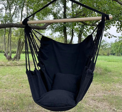 Chaise Hamac Suspendue en Tissu – 1 Place – Intérieur / Extérieur – Léger et Pliable – À Fixer