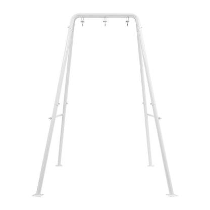 Support au Sol pour Chaise Suspendue – Structure Triangulaire – Fer Thermolaqué – Intérieur / Extérieur – Blanc