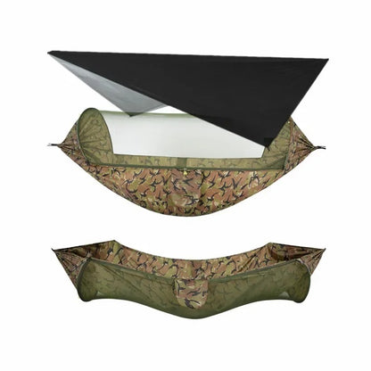 Hamac de Camping Double 290×140 cm – Avec Moustiquaire & Bâche Imperméable – Nylon 210T – Charge 250 kg