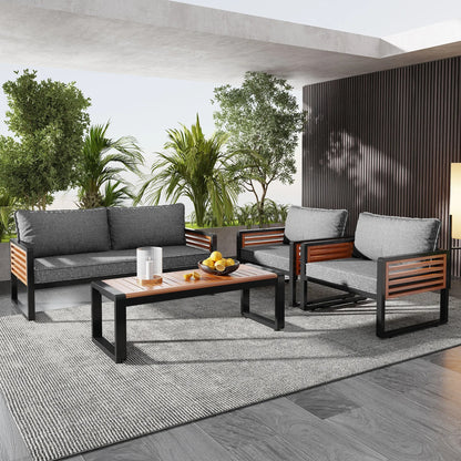 Garden furniture set with galvanized iron frame 