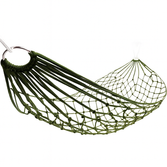 Hamac Léger de Camping – Nylon Tissé – Simple ou Double Maille – Avec Filet & Sangles – Extérieur / Pliable