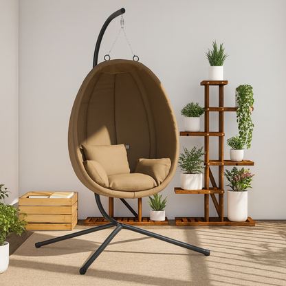 Chaise Suspendue Œuf avec Support en Acier – Intérieur / Extérieur