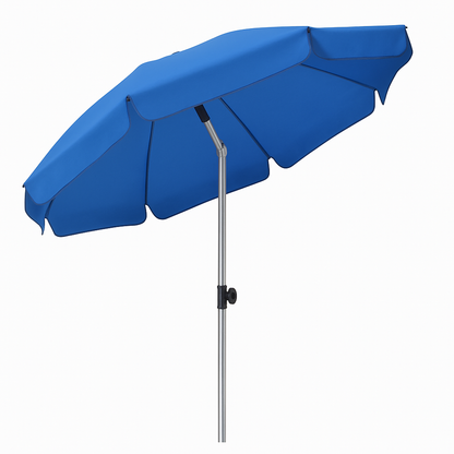 Parasol Droit Inclinable – Structure en Fer – Tissu Polyester 200 g/m² – Extérieur – Ø 180 cm