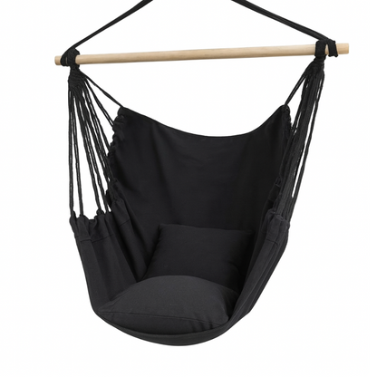 Chaise Hamac Suspendue en Tissu – 1 Place-150 kg – Pliable avec Sac de Rangement – Intérieur/Extérieur