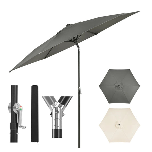 Parasol de jardin inclinable, résistant UV et eau