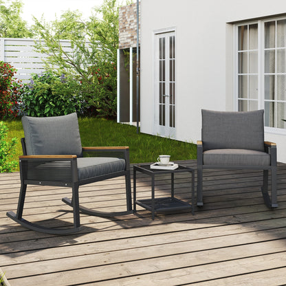 Rocking chair set with glass coffee table with UL 
